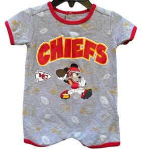 Disney Chiefs 6-9M Baby Romper Mickey Mouse NFL One Piece Kansas City